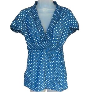 At Last Blue Polkadot Top